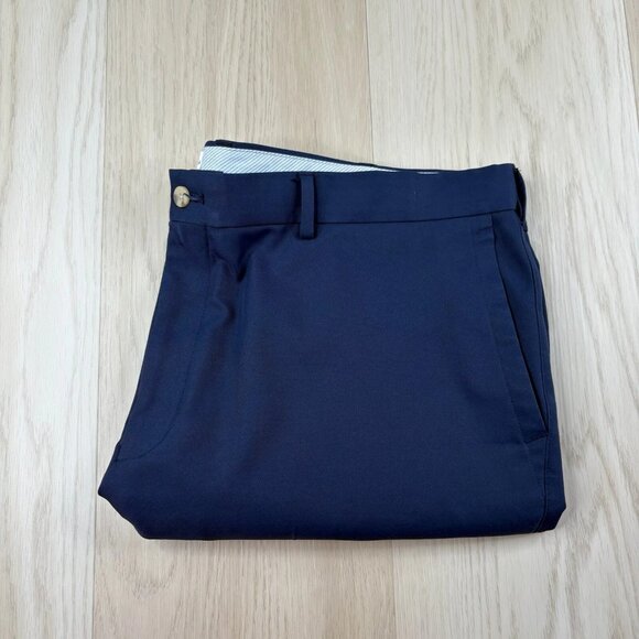 Peter Millar Mens Navy Blue Salem High Drape Performance Comfort Shorts Size 42 - Picture 11 of 11
